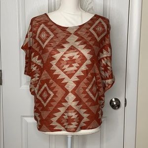 Aztec Printed Orange Shirt